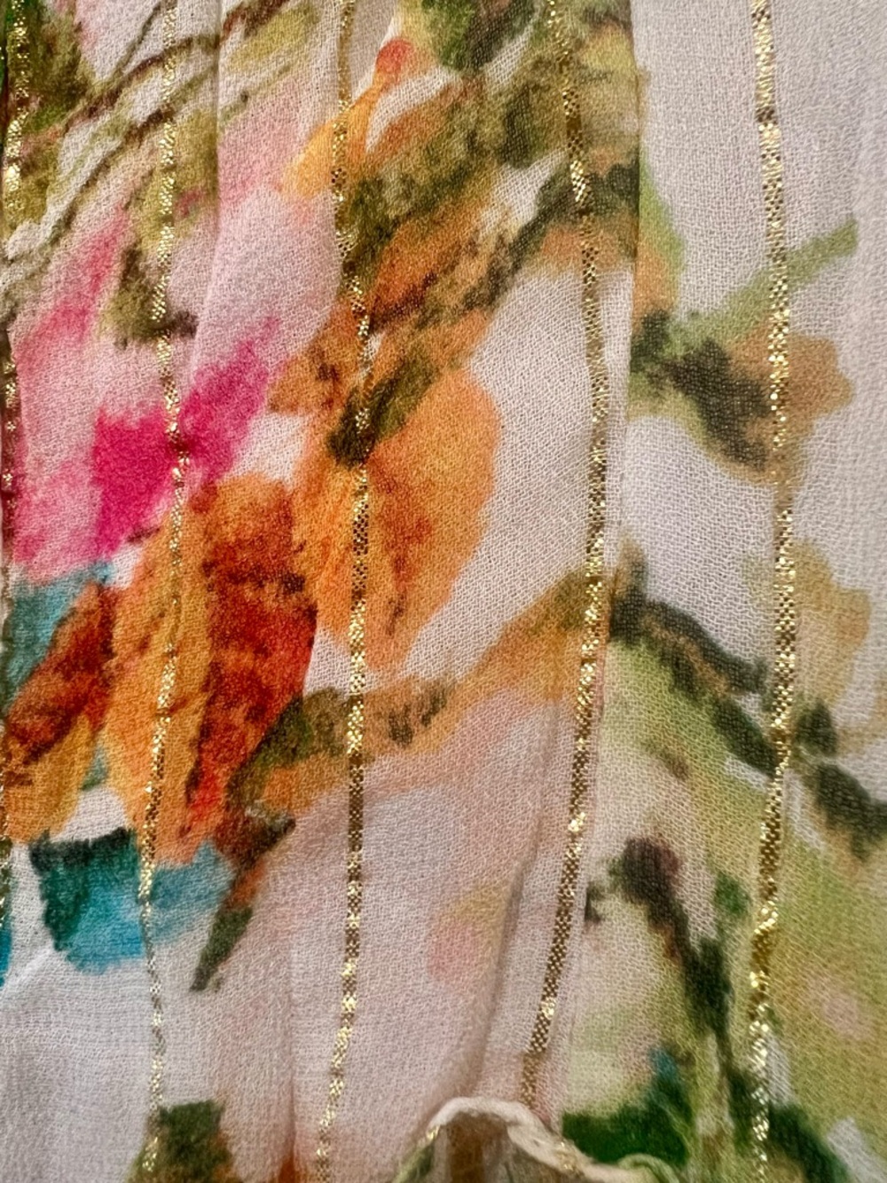 NWT HEMANT & NANDITA Tricolor “Jolie” Floral Maxi Dress - L - Picture 5 of 10